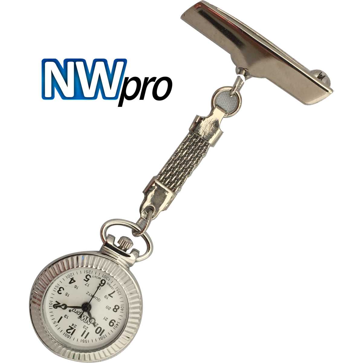 Nurses Pinned Watch - NW•PRO Narrow Braided - Silver